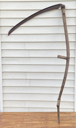Old wooden handle - wooden, hay