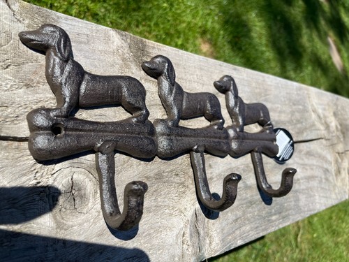 Cast iron dachshund dog hook