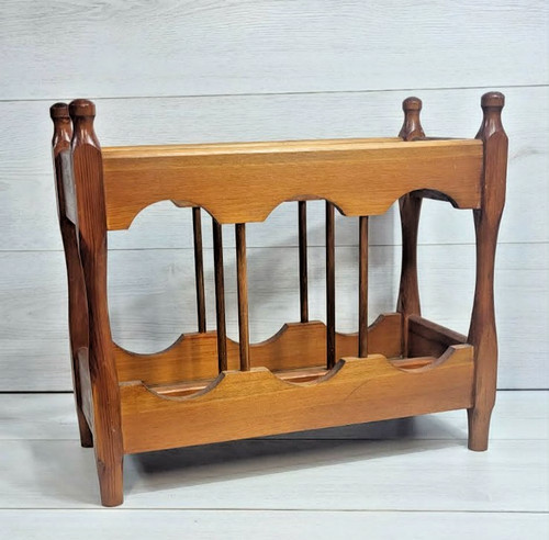Vintage wooden magazine rack - vintage,