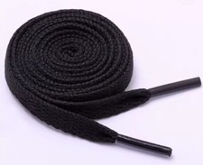 Flat Trainer Shoe Laces 1 Pair Black 8mm x 140cm Brand New