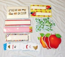 Lot Teachers School Bulletin Poster Board Die-Cuts Name Desk Tag Flash Cards