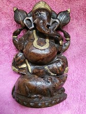 Carved Wooden Ganesh Statue