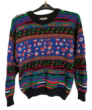 Vintage Conte Of Florence 3D Knit Sweater Mens - M -  ITALY Wool Blend Ski