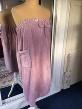 Ladies Bath Towel Wrap Proper Closure, Dusky Pink, One Size New No Tags