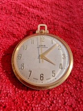 Oris Anti Shock Slim-line Vintage Pocket Watch In Working Order. Gold Plated.