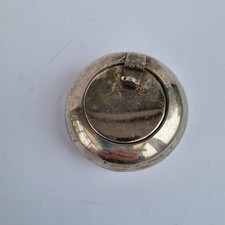 Antique Cigarette Ashtray Round Silver Plated Portable Pocket