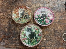 3 X Lesley Anne Cats Plates In