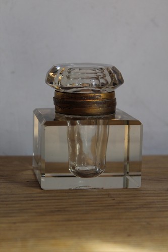 Antique inkwell crystal - antique,
