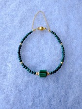 Handmade Gemstone Bracelet Genuine Malachite Magnetic