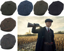Peaky Blinders Hat Newsboy Flat Cap Herringbone Tweed Wool Baker Boy Gatsby