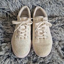 Girls Shoes Matalan Casual Collection White AB Glitter Trainers UK 4 (37) Junior