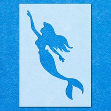 Little Mermaid Stencil: Mylar Airbrush Wall Art Painting Crafts  - 190 Micron