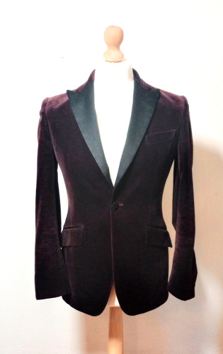 Reiss deep plum velvet mens - plum,