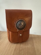 Kuroba Crow Concho Leather Belt Pouch Bag Clutch Cafe Made in Japan