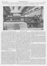 1906 Antique Engineering Print- 1500kw Steam Turbine for Islington Power Station