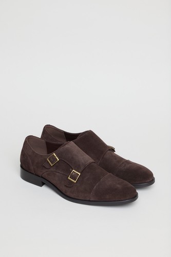 Men brown suede double - suede, monk
