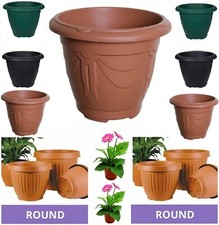 PLASTIC VENETIAN ROUND PLANT FLOWER POT PLANTER GROW CONTAINER WATER BARREL