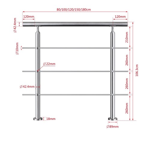 Outdoor indoor handrail with - outdoor,