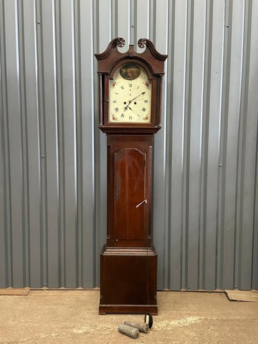 George iii oak longcase - a,