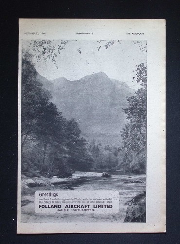 Original 1944 advert folland - 1944,