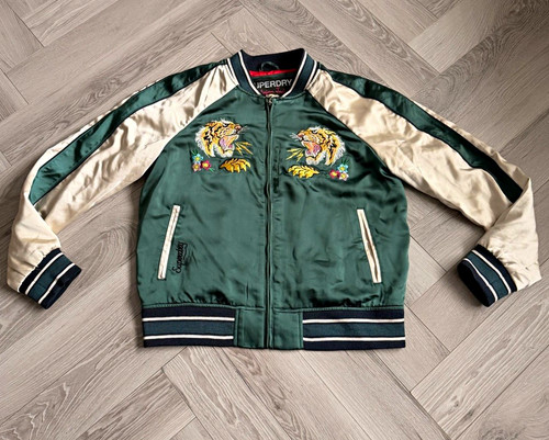 Superdry green cream sukajan - superdry, green/cream