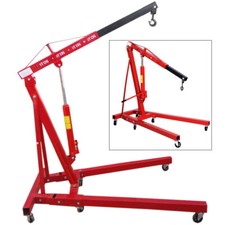 1 Ton Hydraulic Hoist Lift Jack Engine Crane Stand Folding Mechanics Lifting Red