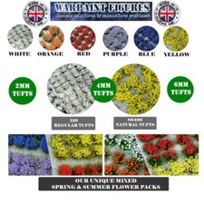 120x Flower Tufts Self Adhesive Grass 2-6mm- Wargames Terrain Basing Railways
