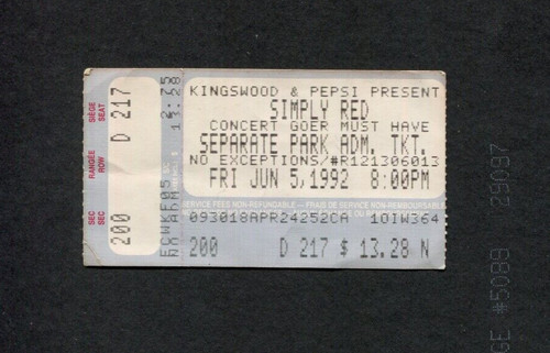 Simply red 1992 - red, ticket