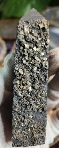 Shungite with pyrite crystal - with,