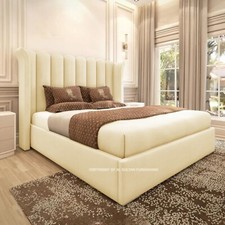 Ottoman Bed Frame Winged Plush
