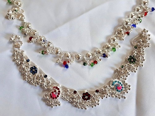 Pair silver colour - pair, anklet