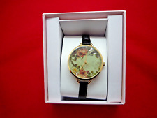 Elizabeth Rose Collection Ladies Designer Quartz Wrist Watch Gemmed Floral Dial