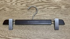 Burberry Pant Clothes Hanger Wooden with Chrome Metal Clips - Genuine
