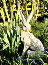 March Hare Home Or Garden Statue Textured Cream Stone Effect