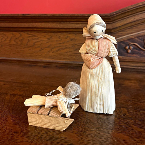 Handmade corn husk wood - &,