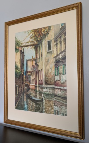 Vintage large framed venetian - framed,