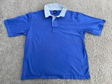 Cotton Traders Classic Rugby Shirt/jersey XL Blue with White Collar - Used