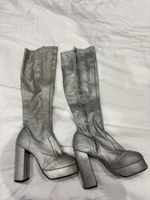 Vintage Silver Platform Boots