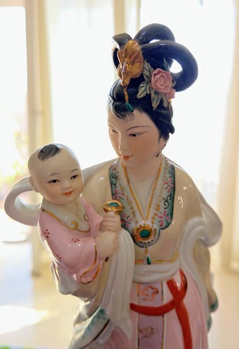 Vintage chinese woman holding - woman,