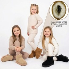 GIRLS FUR BOOTS KIDS WARM