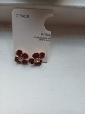 Gold tone flower stud earrings - stud,