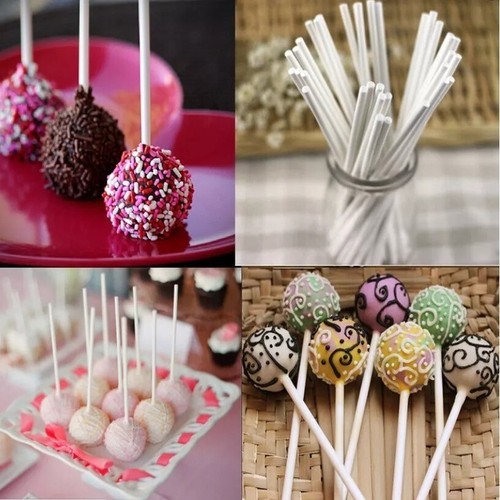 6cm white paper lollipop - white,
