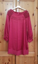 Monsoon Red Dress/ Long Tunic,  100% Silk, Size 12, VGC