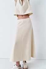 Zara Ecru A-line Midi Maxi