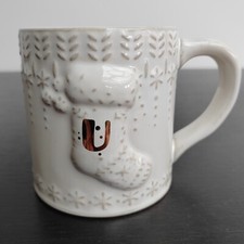 Anthropologie Christmas Stocking Initial Mug 3D