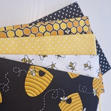 Bees Beehives Cotton Fabric Fat Quarter Bundle