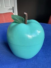 Retro Plastic Ice Bucket 1960/70.  Apple Design In Green.