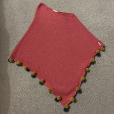 Kids white stuff pink poncho
