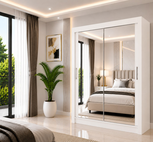 Mirror sliding wardrobe - wardrobe, for