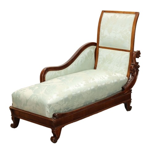 Antique daybed walnut damask - walnut,